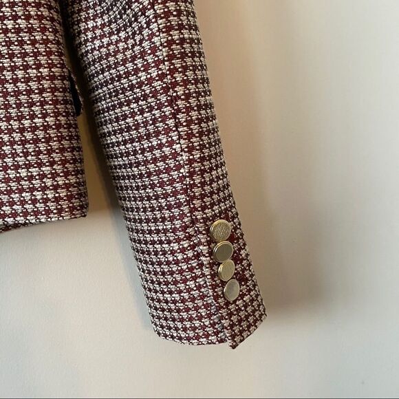 The Kooples Houndstooth Linen Blend Suede Blazer - Picture 10 of 13
